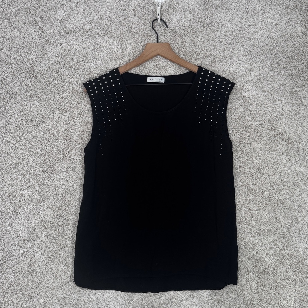 Velvet by Graham & Spencer Sleeveless Blouse with Studs Size P (Small)
